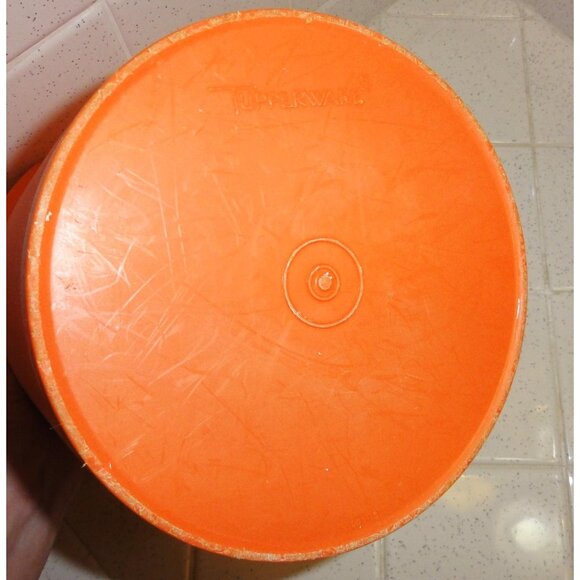 Vintage Orange Tupperware Nesting Canister Set of 3 servalier mcm 1970s storage - Picture 13 of 16